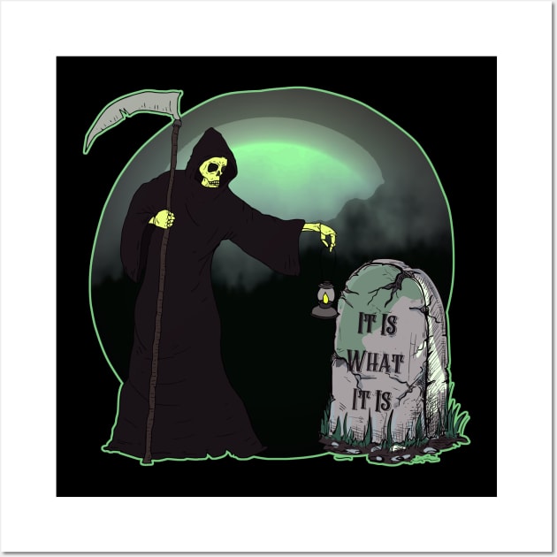 It Is What It Is - Grim Reaper Wall Art by TJWDraws